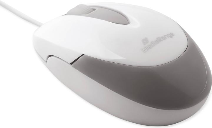 Produktbild MediaRange OPTISCHE MAUS MIT KABEL MROS214 3Tasten weiss/hellgrau (Kabelgebunden)