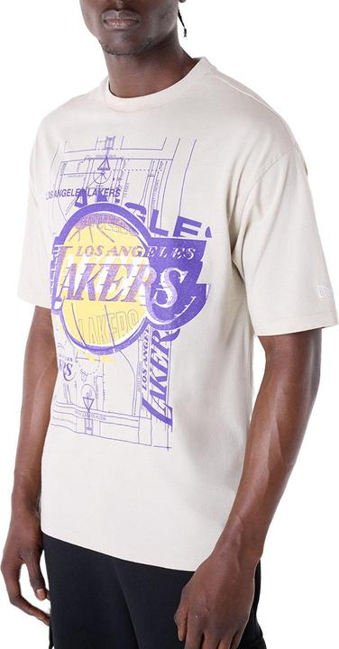 Produktbild New Era NBA Shirt - GRAPHIC Los Angeles Lakers stone - XXL (XXL)
