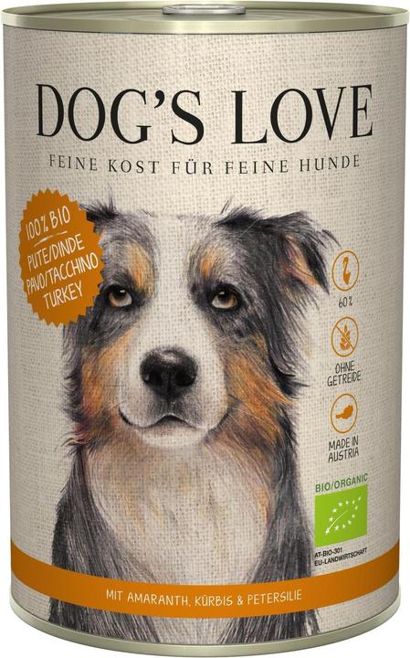 Image du produit Dog's love BIO Dinde, amarante, potiron & persil (Adulte, 1 pcs, 400 g)