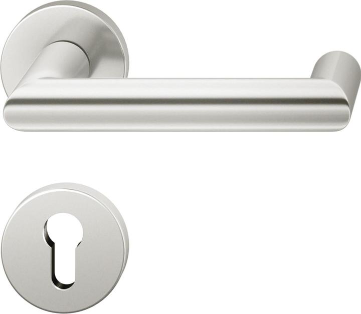 Produktbild FSB Drückergarnitur 12 1016 ASL auf Rosette PZ, silber eloxiert (Türgarnitur)