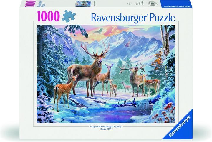 Actual product image Ravensburger Roe deer and stags in winter (1000 pieces)