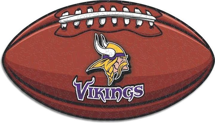 Actual product image Iconic NFL - Minnesota Vikings– Football with Logo - Wooden Puzzle Size M (270 pieces) (270 pieces)