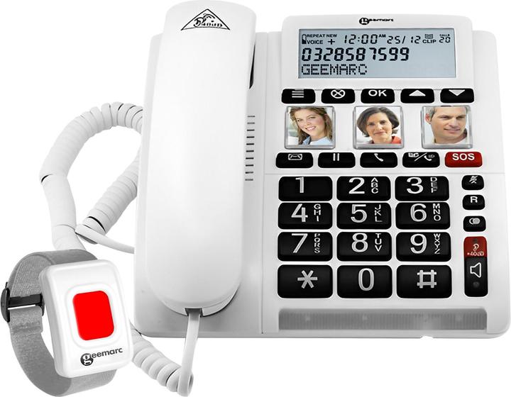 Actual product image Geemarc CL610 Corded emergency telephone with SOS wristband