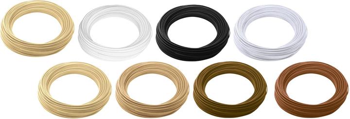 Actual product image Renkforce Advanced Filaments assorted 2.85 mm, 50 g each (PETG, Carbon, TPE, HIPS, PVA, 2.85 mm, 400 g, Brown, Beige, Black, Silver, White)