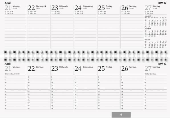 Actual product image Glocken landscape calendar 29,7x10,5cm 1 week/2 pages blue calendar 2025