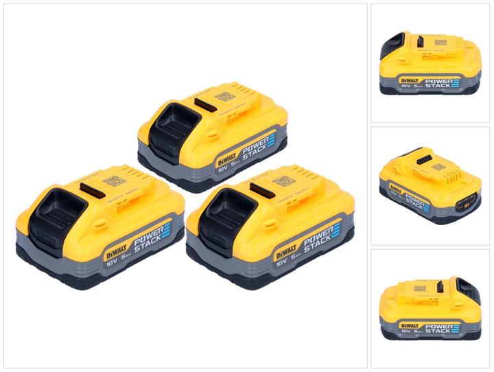 Produktbild DeWalt Akku Set DCBP 518 H3 3x Powerstack Akku 18 V 5,0 Ah / 5000 mAh XR Li-Ion - mit (18 V)