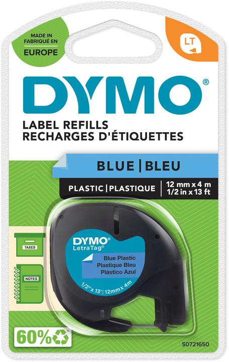 Actual product image Dymo Plastic ribbon black on blue (1.20 cm, Blue)
