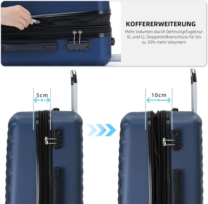 Immagine prodotto Beibye 2066 Hartschalenkoffer mit Zahlenschloss (M (50 - 90l))