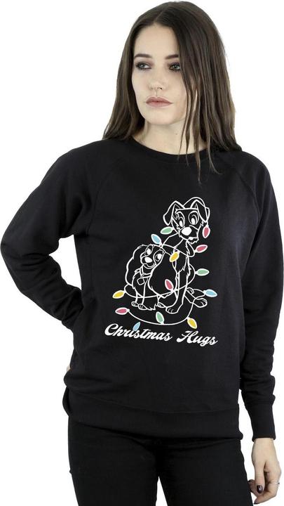 Actual product image Disney Womens/Ladies Lady And The Tramp Christmas Hugs Sweatshirt (XXL)
