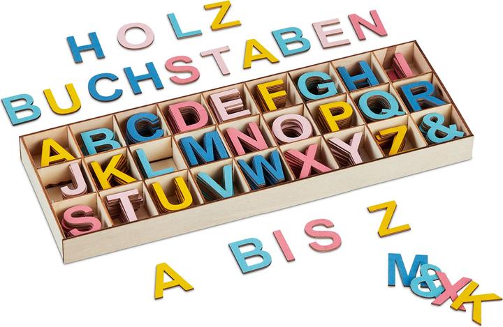 Image du produit Relaxdays Jeu de 324 lettres en bois