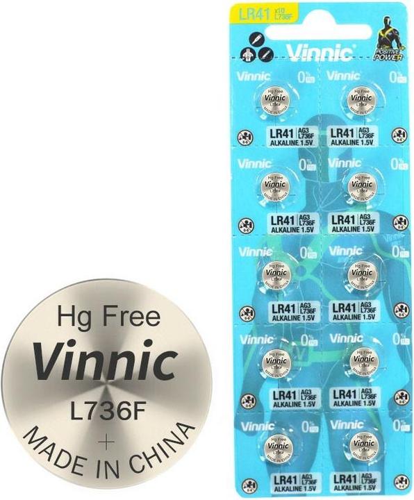Actual product image Vinnic LR41 (10 pcs., LR41, 43 mAh)