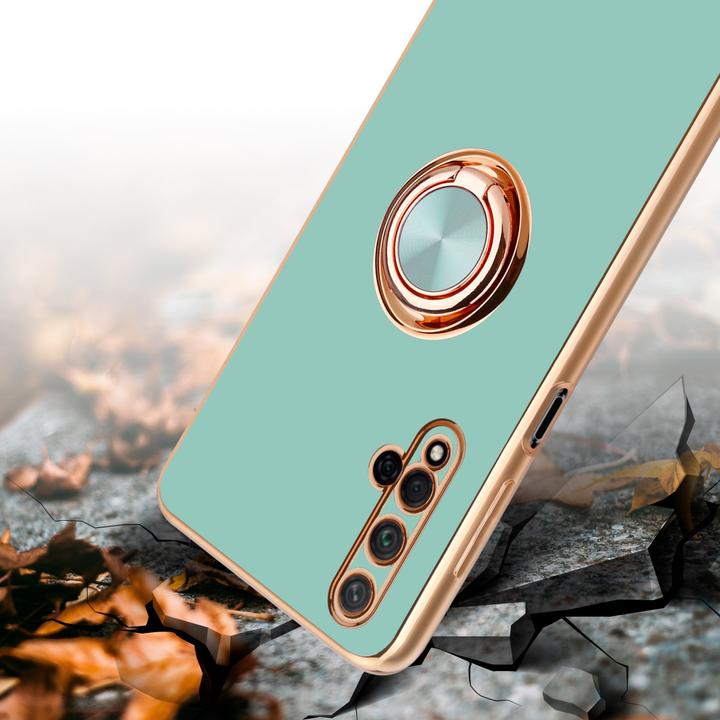 Produktbild Cadorabo Hülle für Honor 20 / 20S / Huawei NOVA 5T im TPU mit Kameraschutz und Ring LM089 Style (LG K20, TCL 20S, Huawei Nova 5T)