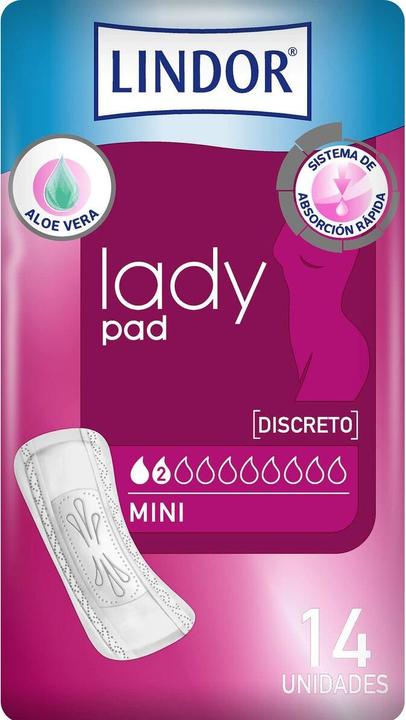 Actual product image Hartmann Lindor Lady Pad Mini 2 Drops 14U (14 x, Mini)