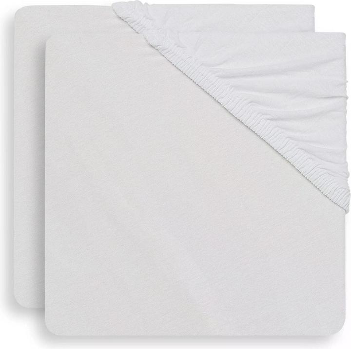 Jollein Set de 2 draps-housses blancs 60 x 120 cm (60 x 120 cm)