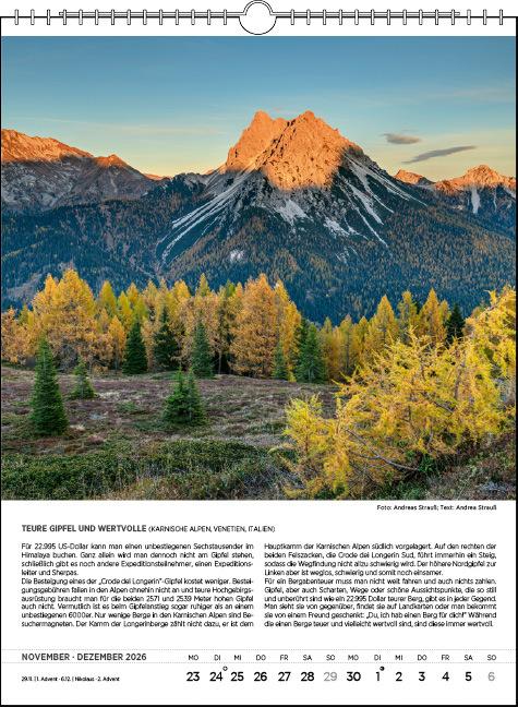 Immagine prodotto Blodigs Alpenkalender 2026 (24 x 32 cm, Copertina rigida, Tedesco)