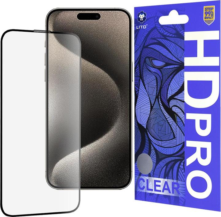 Lito - HD Pro Clear - iPhone 15 Pro Max - Black (Apple iPhone 15 Pro Max)