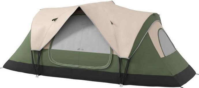 Swisshandel24 Campingzelt, Tunnelzelt für 8 Personen, mit Lichthaken, Meshfenster, Dunkelgrün (Tenda a tunnel, 8 persone)