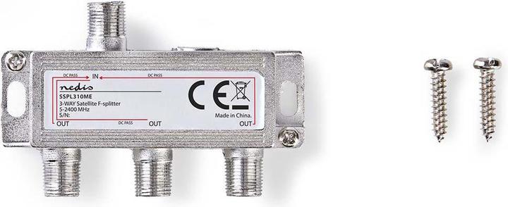 Immagine prodotto Nedis Splitter satellitare | 5 - 2400 MHz | 10,5 dB | Numero di ingressi: 1 | Numero di uscite: 3 | I (Collettori e ramificazioni)