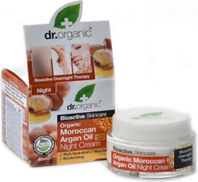 Image du produit Dr. Organic Crème de nuit à l'huile d'argan marocaine 50ml (50 ml, Crème de nuit)
