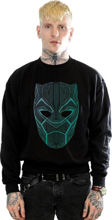 Actual product image Mens Black Panther Tribal Mask Cotton Sweatshirt (S)