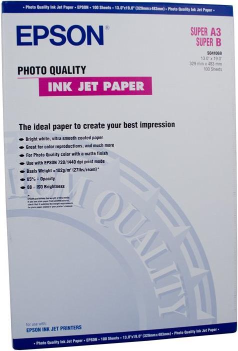 Produktbild Epson Photo Quality Ink Jet Paper, 100 Blatt (102 g/m², A3+, 100 x)