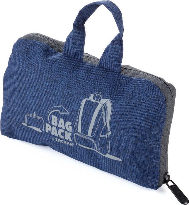 Actual product image Troika BAGPACK Foldable backpack, polyester, blue/grey (12 l)