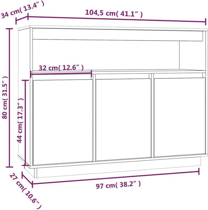 Actual product image VidaXL Sideboard (104.5 x 34 x 80 cm)