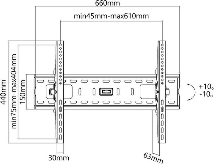 Immagine prodotto Xantron Supporto a parete per TV inclinabile (Muro, 70", 75 kg)