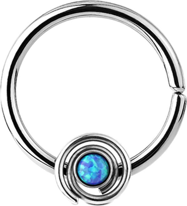 Image du produit Star Piercing Anneau septum spirale avec opale bleue (Acier chirurgical 316L, sans laiton)