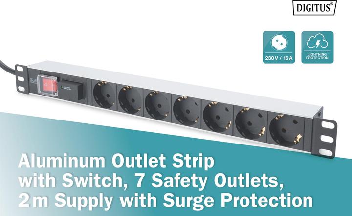 Actual product image Digitus Power strip (7 x, CEE 7/7, 2 m)