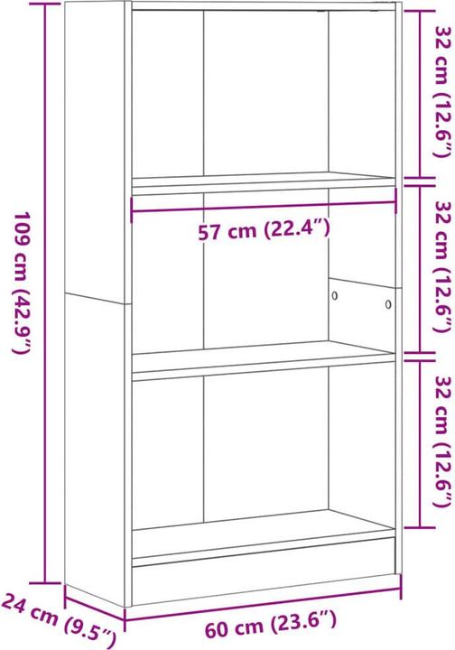 Produktbild VidaXL Claiborn (60 x 24 x 109 cm)