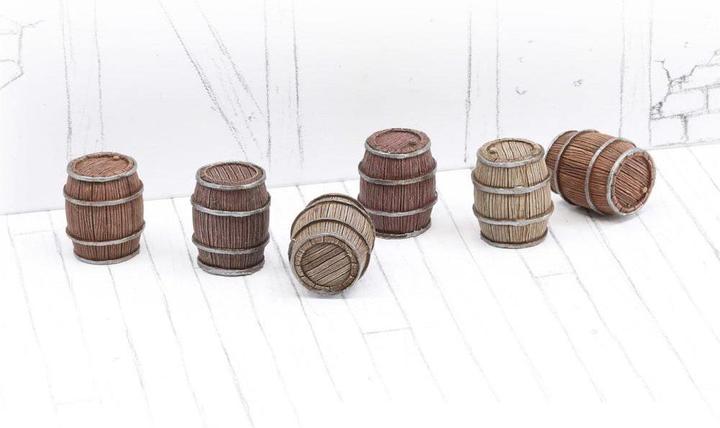 Tabletop-Art Accessories wooden barrels set 1 - Small barrels 6 parts