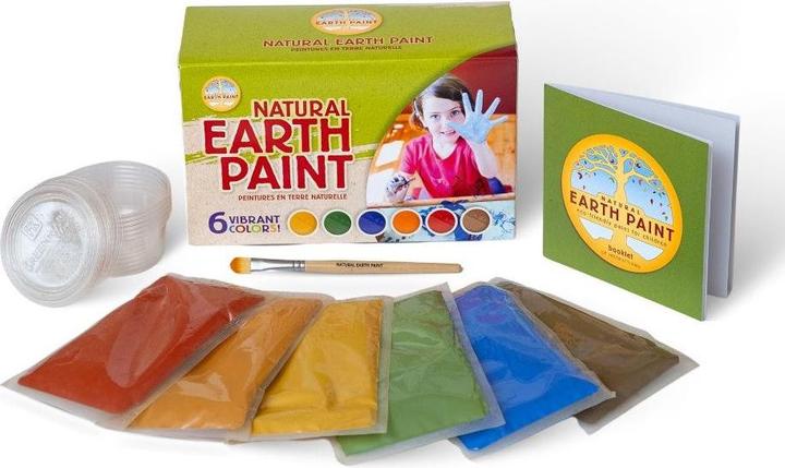 Actual product image Natural Earth Paint Kinderfarbe auf Wasserbasis (Yellow, Orange, Green, Red, Blue, Brown, 1000 ml)
