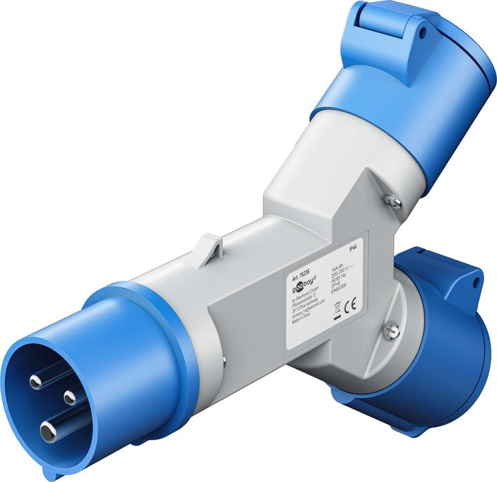 Produktbild Goobay CEE-Adapter, CEE-Stecker auf 2x CEE-Kupplung (CEE 7/3, CEE)