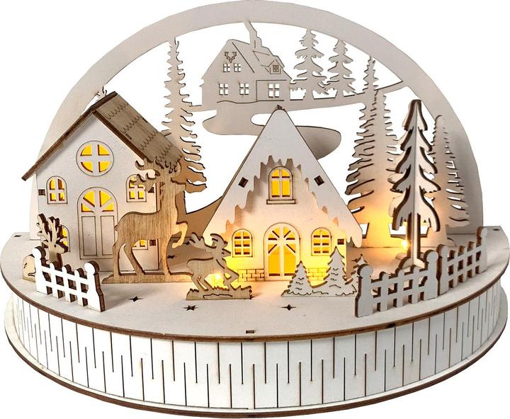 Actual product image HTI-Living Weihnachtsszene beleuchtet Winterdorf und Rehe