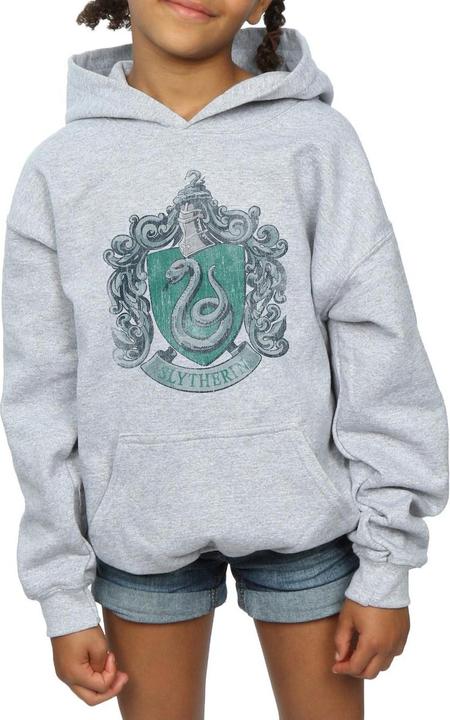 Actual product image Girls Slytherin Distressed Crest Hoodie (116)