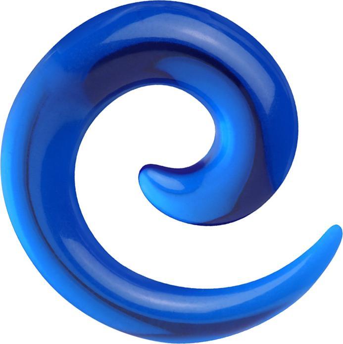Actual product image Star Piercing Expandable spiral dark blue transparent (without brass, Acrylic)
