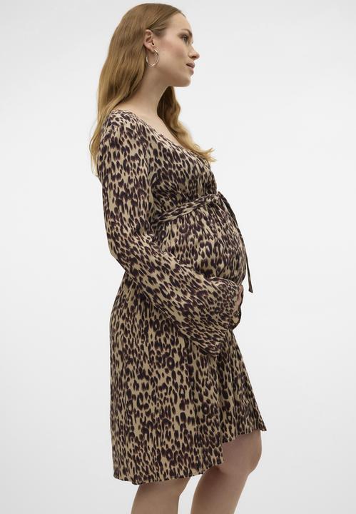 Produktbild Mamalicious Normal geschnitten V-Ausschnitt Elastische Bündchen Ballonärmel Kurzes Kleid Kleid (L)