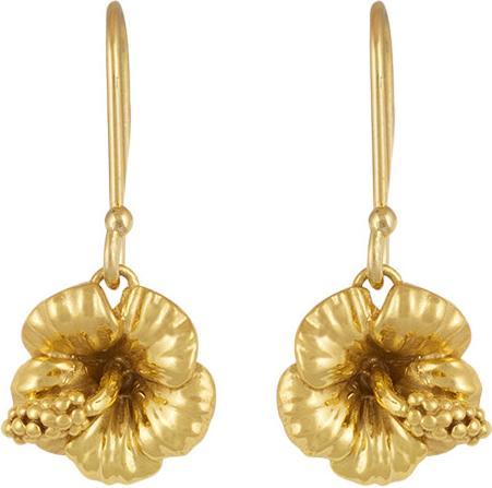 Image du produit Steinkult Boucles d'oreilles plaquées or "Hibiscus Éclat (Laiton doré 18 carats)