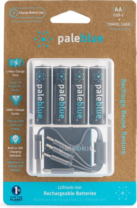 Actual product image Pale Blue AA USB-C (4 pcs., AA, 1700 mAh)