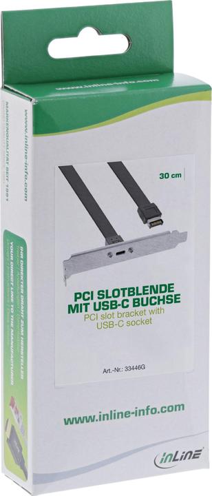 Image du produit InLine Cache de slot USB Typ-C vers USB 3.1 Panneau frontal Key-A interne (0.30 m, USB 3.2 Gen 2)