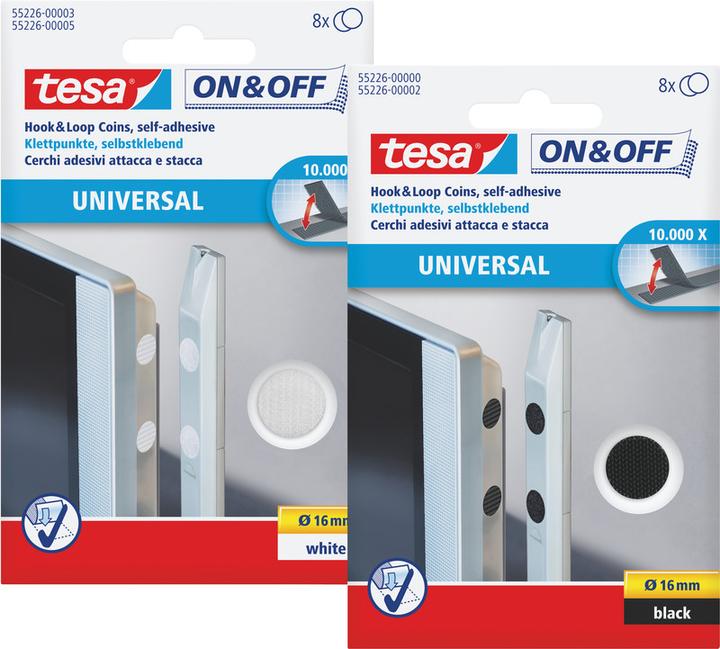Actual product image tesa Velcro points for gluing on black (16 mm)