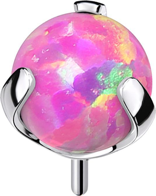 Image du produit Star Piercing Threadless argent boule opale rose sertie (sans laiton, Titane G23)