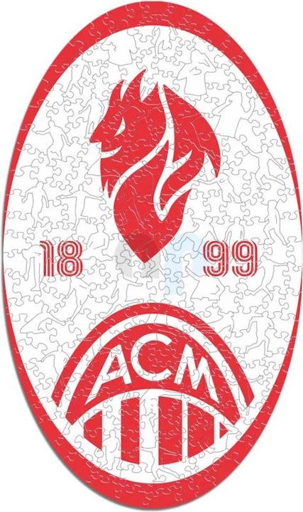 Actual product image Iconic AC Milan - Retro Logo - Wooden Puzzle Size L (500 pieces) (500 pieces)