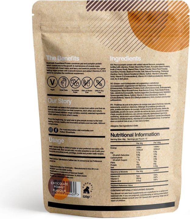 Actual product image Noshballs Superblend (Chocolate, Groundnut, 1 pcs., 520 g)