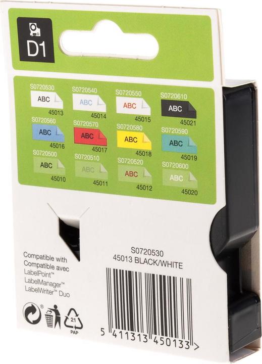 Image du produit Dymo S0720530 (1.20 cm, Noir, Blanc)
