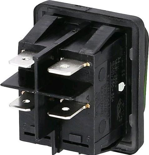 Actual product image interBär Flush-mounted rocker switch IP65 black-green 22x30mmwith lighting