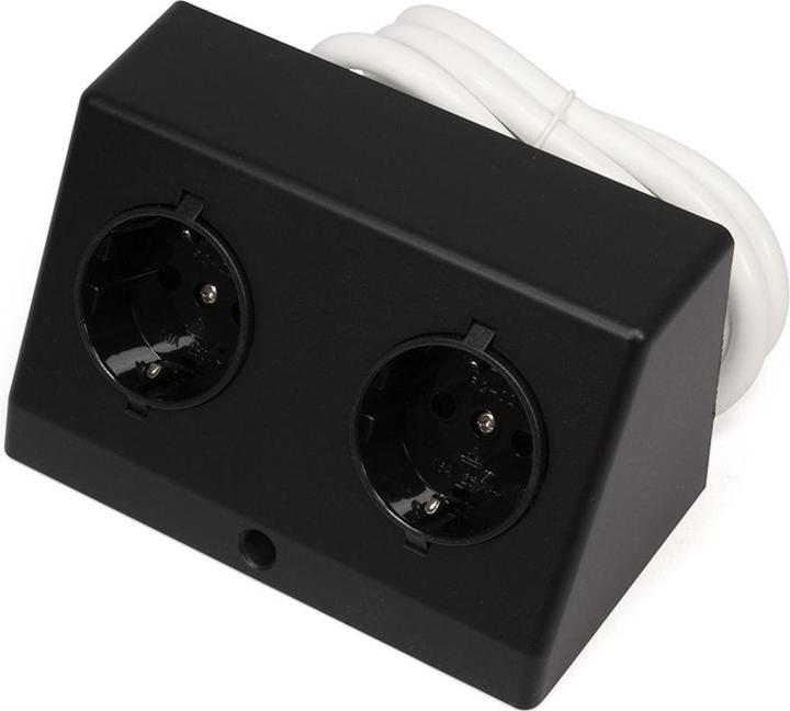 L&S Doppelsteckdose DE 230 V, schwarz