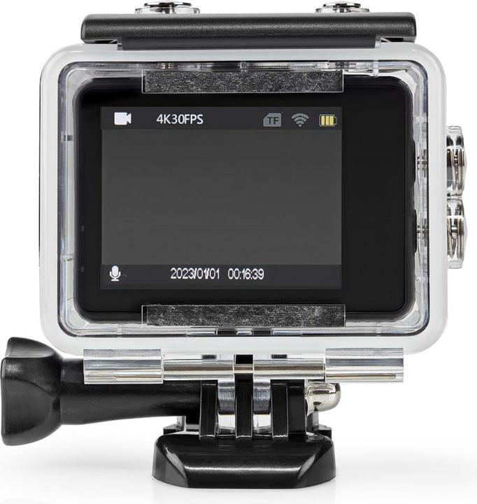 Actual product image Nedis Action Cam | 4K@30fps | 16 MPixel | Waterproof up to: 30.0 m | 90 min | Wi-Fi | App available (30p, Wi-Fi)