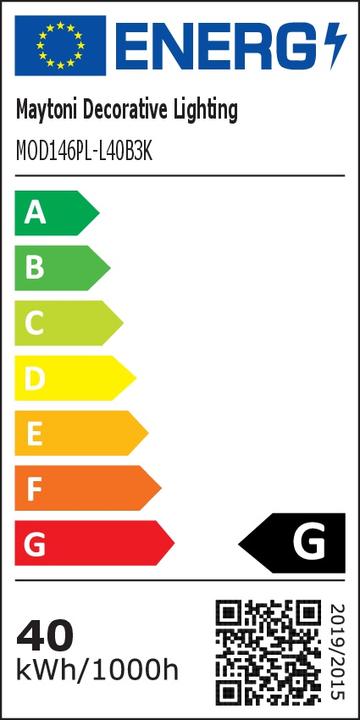 Etichetta energetica Maytoni Lampada a sospensione Tau LED, luce a sospensione 40W nero bianco caldo (2200 lm)